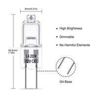 G9 G4 G5.3 220V 25W 35W 40W 60W Lampe murale à ampoule halogène résistante aux hautes températures pour four
