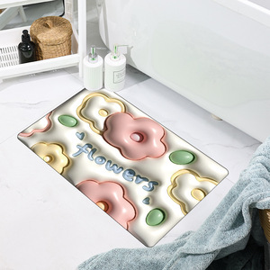 Ménage 3D imprimé diatomée boue tapis <span class=keywords><strong>de</strong></span> <span class=keywords><strong>bain</strong></span> salle <span class=keywords><strong>de</strong></span> <span class=keywords><strong>bain</strong></span> dessin animé fleur motif doux tapis <span class=keywords><strong>de</strong></span> <span class=keywords><strong>sol</strong></span> absorbant l'eau <span class=keywords><strong>sol</strong></span> rapide tapis antidérapant - Product Image 6