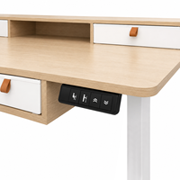 Bureau d'ordinateur motorisé moderne avec tiroirs de rangement, écologique et portable pour chambre, bureau, école, travail