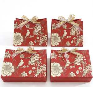 Beautiful Elegant Fashion Environmental Floral Wedding Birthday Gift Paper Bag Bow Ribbon Paper Shopping Paper Handbag - Product Image 6