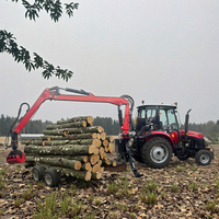 TUV CE approuvé foresterie remorque montée PTO entraînement trois points accouplement hydraulique tracteur grues avec treuil