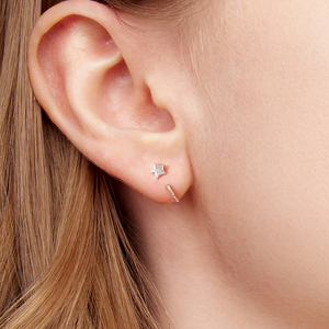 Pendientes Star Huggie de aleación chapada en plata, joyería de moda unisex linda - Product Image 6