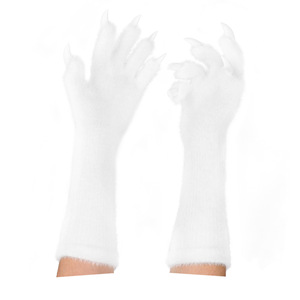 Gants à griffes en fourrure d'Halloween avec longs ongles, accessoire de cosplay réaliste, vente en gros, polyester, pour femmes adultes - Product Image 4