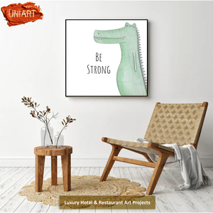 Impresión en Lienzo de <span class=keywords><strong>Cocodrilo</strong></span> de Dibujos Animados, Estilo Nórdico, para Cuarto Infantil, Impresión Digital Brillante, Pósteres Decorativos para Pared - Product Image 2