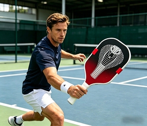 Ex84 USAPA Approved Pickleball Racket, King <strong>Cobra</strong> Pattern, Red Black Gradient Carbon Fiber for Outdoor Play Sports Equipment - Product Image 4