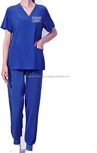 Conjuntos de Uniformes Médicos Transpirables de Sarga Elástica Tejida para Enfermería, Venta Caliente, Suministro OEM, Unisex, con Logotipo y Color Personalizados - Product Image 2