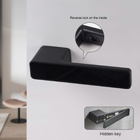 Nouveau Design mortaise intérieur silencieux entrée magnétique aspiration muet serrure robuste chambre intimité poignée de porte intérieur levier noir