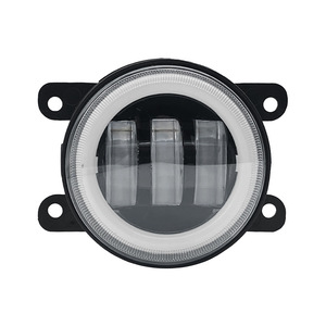 Fari LED H4 da 4 Pollici ad Alta Potenza con Occhi di <span class=keywords><strong>Angelo</strong></span>, Impermeabili IP65, Nuovo Alloggiamento in Alluminio Pressofuso Giallo 6000K Universale - Product Image 1
