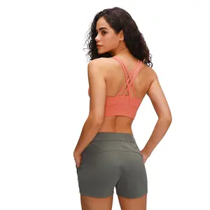 Abbigliamento Fitness Yoga Wear Designer di alta qualità Nylon Spandex Sport Yoga reggiseno bellezza esterna cinghie posteriori reggiseni sportivi per donna