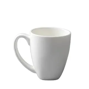 380ml Wholesale Cups Square bottom cup Restaurant Glaze Ceramic Mug Ceramic Porcelain Coffee Mug Ceramic White Cup with handle