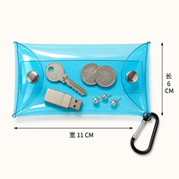 Pochette porte-monnaie personnalisée en PVC transparent avec fermeture éclair, mini sac de rangement et de présentation pour jouets, poupées et boîtes surprises