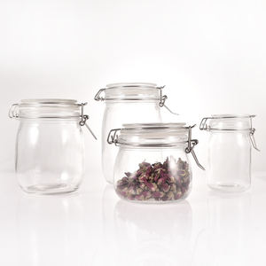 Bocal scellé en verre de 1500ML Bouteille de nourriture Miel Citron <span class=keywords><strong>Passion</strong></span> Fruit Bouteille Pot de cornichon recouvert d'un petit pot de stockage domestique - Product Image 1