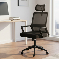 Chaise de bureau à dossier haut, design moderne, chaise de visiteur pour la maison, chaise de bureau ergonomique avec support lombaire en maille