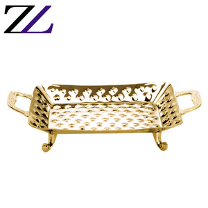 <span class=keywords><strong>Plateau</strong></span> à sushi de service de table, décorations de restaurant en or, <span class=keywords><strong>plateau</strong></span> de décoration fantaisie, service de vaisselle en métal royal, plat de service de fruits secs - Product Image 6