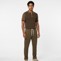 Ensemble de survêtement décontracté d'été pour homme J H, grande taille, léger, 2 pièces, avec polo à demi-zip à imprimé dégradé abstrait et pantalon à cordon de serrage