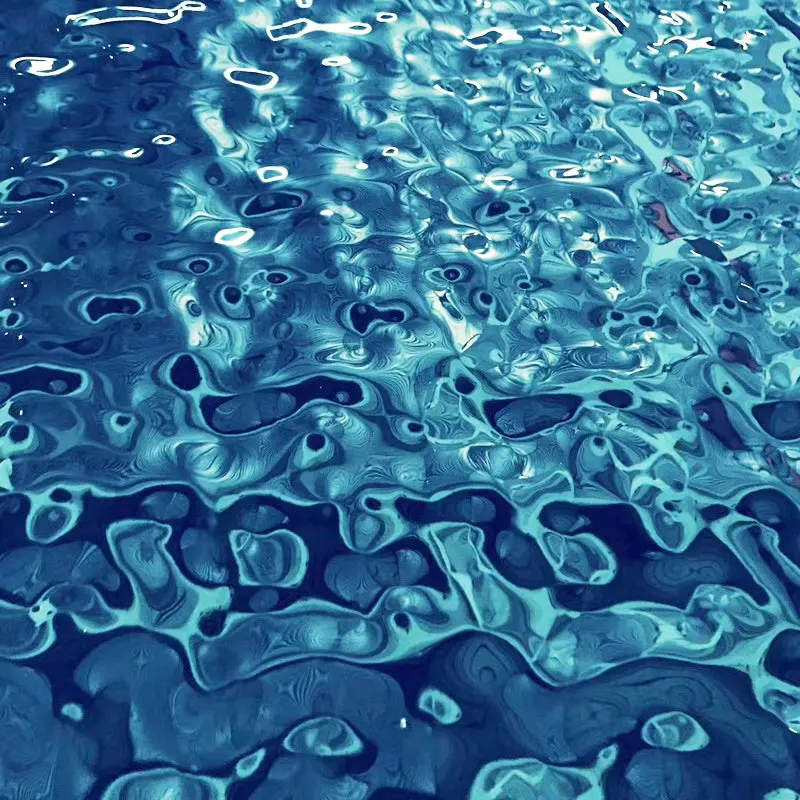 Saffierblauwe Spiegel Gepolijst 3d Water Gegolfde Roestvrijstalen Plaatbekleding Buitengevel Binnenbekleding