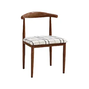 Alta Qualidade nordic rústica mesa de café de madeira maciça cadeira de jantar cadeiras de couro preto moderno