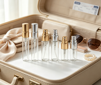 Flacon pulvérisateur de parfum en verre 2ml-10ml avec capuchons métalliques brillants, rechargeable, pour coffrets d'échantillons de boutiques de beauté