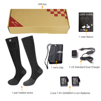 Chaussettes de Ski chauffantes pour adulte, hiver, extérieur, neige, imperméable, écran tactile, 3 niveaux, régulateur de température, batterie électrique chaude