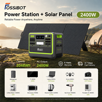 Generador Solar Portátil Fossibot de 2400W con Batería de Respaldo de Emergencia de 2,048WH, Doble Voltaje 120V/240V, Estación de Energía Portátil Lifepo4