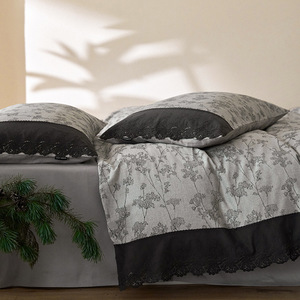 MFI Bedding Set Yarn Dyed Cotton Linen 4-Piece Floral Pattern Autumn Winter Use - Product Image 2