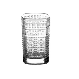 모로코 차 안경 마시는 텀블러 유리 새겨진 유리 텀블러 작은 물 유리 차 컵 실버 골드 유리 컵