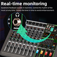 Console de mixage professionnelle PA8, 8 canaux, équipement audio, console de mixage sonore