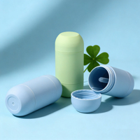 Flacon de déodorant corporel miniature de 30 ml (1 oz) pour voyage, en PP PCR rond, rechargeable, pour déodorant et crème solaire
