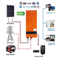 Kit de panneaux solaires W-TEL 10KW, onduleur hors réseau, contrôleur, système solaire hors réseau 5KW, systèmes solaires pour la maison