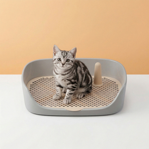 Caja de arena grande semicerrada para gatos, con lados altos y antirresplabes, inodoro para mascotas para gatitos y gatos adultos, uso en interiores - Product Image 1