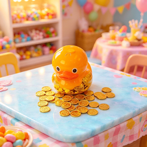 Scatola Solida a Forma di Anatra Carina con Caramelle e Monete di Cioccolato - Regalo di Compleanno Creativo per Bambini, Gadget Divertenti per Feste, Snack per Bambini - Product Image 5