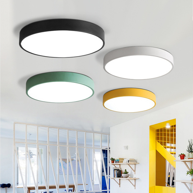 Ceiling Light LED Ultra-thin Macaron Round Bedroom Light Square Simple Modern Living Room Corridor Entrance Light