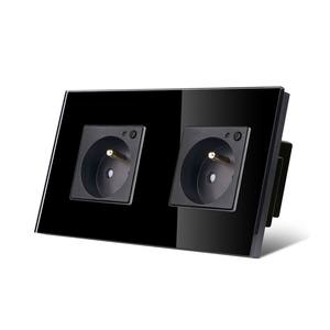 Zócalo ZigBee Smart FR, monitor de rendimiento de Oulets franceses de pared de doble enchufe, funciona con Google Home Smart Life Alexa - Product Image 1