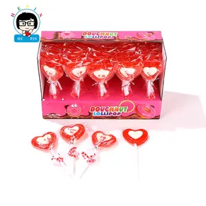 Wholesale OEM Order Heart Shape Lollipop Fruity Flavor Hard Candy Box Packaging Lollipop For Kids