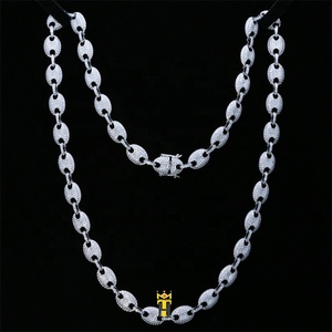 Bijoux pour hommes et femmes, design plaqué <span class=keywords><strong>or</strong></span>, 10mm, chaîne à maillons en grains <span class=keywords><strong>de</strong></span> <span class=keywords><strong>café</strong></span>, bracelet et <span class=keywords><strong>collier</strong></span>, vente en gros - Product Image 3
