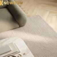 KNOWDOW Tapis en laine de fibre de bambou naturelle Tapis minimalistes de luxe légers personnalisés Salon Chambre à coucher Tapis moderne Salon