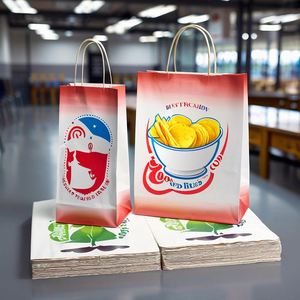 Meat Pie <b>Paper</b> Bag for Restaurant Custom Yellow <b>Paper</b> Bags to Go With Logo for Pizza Restaurant - Product Image 4