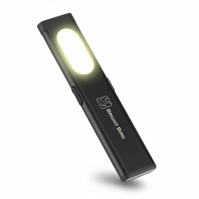Bright Bird Rechargeable LED Mini Flashlight 350 Lumen COB Light Industrial Waterproof Pen Clip Magnet EDC Camping 200-300M