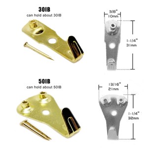 80 Cái/hộp Khung Tranh Sơn Dầu Hình Ảnh Kim Loại Thép Cường Độ Cao Bộ Các Loại Móc Treo Tường Bằng Gỗ Cứng - Product Image 5
