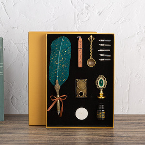 Offre Spéciale : Ensemble de Stylos Vintage avec Plume Dorée, Stylo Plume pour Étudiant, Calligraphie, Stylo à Tremper, Cadeau d'Anniversaire, 5 Plumes - Product Image 4