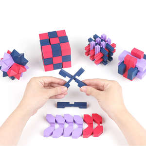 재미있는 루반 잠금 나무 클래식 남여 공용 장난감 <span class=keywords><strong>Iq</strong></span> 테스트 선물 어린이를위한 나무 직소 퍼즐 - Product Image 5
