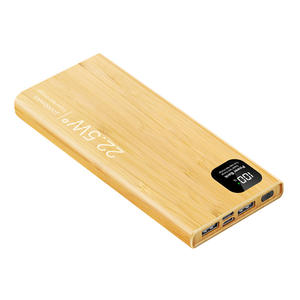 Banco de Energía con Acabado Madera, 10000mAh, 22.5W, Pantalla Digital, Doble USB Tipo C, Carga Rápida, con Linterna LED - Product Image 4