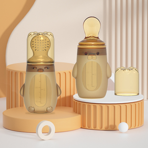 웰파인 실리콘 스푼 병 아기 신생아 물린 보완 식기 짜기 수유 스푼 병 - Product Image 1