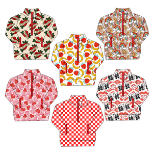 Chaquetas de Estilo Pullover para Niños <span class=keywords><strong>y</strong></span> Niñas, Diseño Personalizado, Cuello con <span class=keywords><strong>Media</strong></span> Cremallera <span class=keywords><strong>y</strong></span> Bolsillos con Cremallera, Ropa Exterior Moderna para Niños Pequeños - Product Image 1