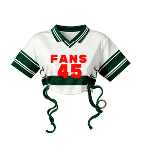 Camiseta Corta <span class=keywords><strong>de</strong></span> Fútbol con Cuello en V para Mujer, Personalizable por Sublimación, Ropa Deportiva <span class=keywords><strong>de</strong></span> Animadoras, OEM - Product Image 6