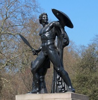 Statue d'david en bronze, décoration artistique de jardin en plein air