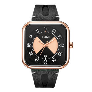 Orologio da polso al quarzo da <span class=keywords><strong>uomo</strong></span> TOMI T094 personalizzato, design semplice e lussuoso con quadrante quadrato, calendario e cinturino in pelle, orologio all'ingrosso per <span class=keywords><strong>uomo</strong></span> - Product Image 4