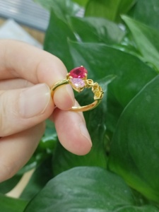 Bague de promesse éternelle de luxe personnalisée en argent sterling 925 avec rubis de laboratoire taille poire et pierre précieuse rouge pour femme, idéale pour les fêtes - Product Image 3