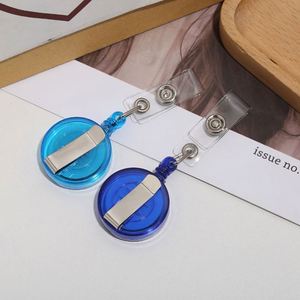 Wholesale Plastic 32mm Transparent Round Retractable <b>ID</b> Badge Reel Custom Promotional Gifts - Product Image 5