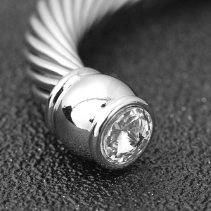 Bracelet en acier inoxydable avec câble de 7 mm, ouverture réglable, pour femme, bijoux cadeau - Product Image 2